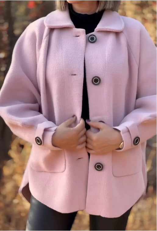 Street Wave Women Wool Jacket Warm Coat With Practical Pockets For Everyday Style And Comfort