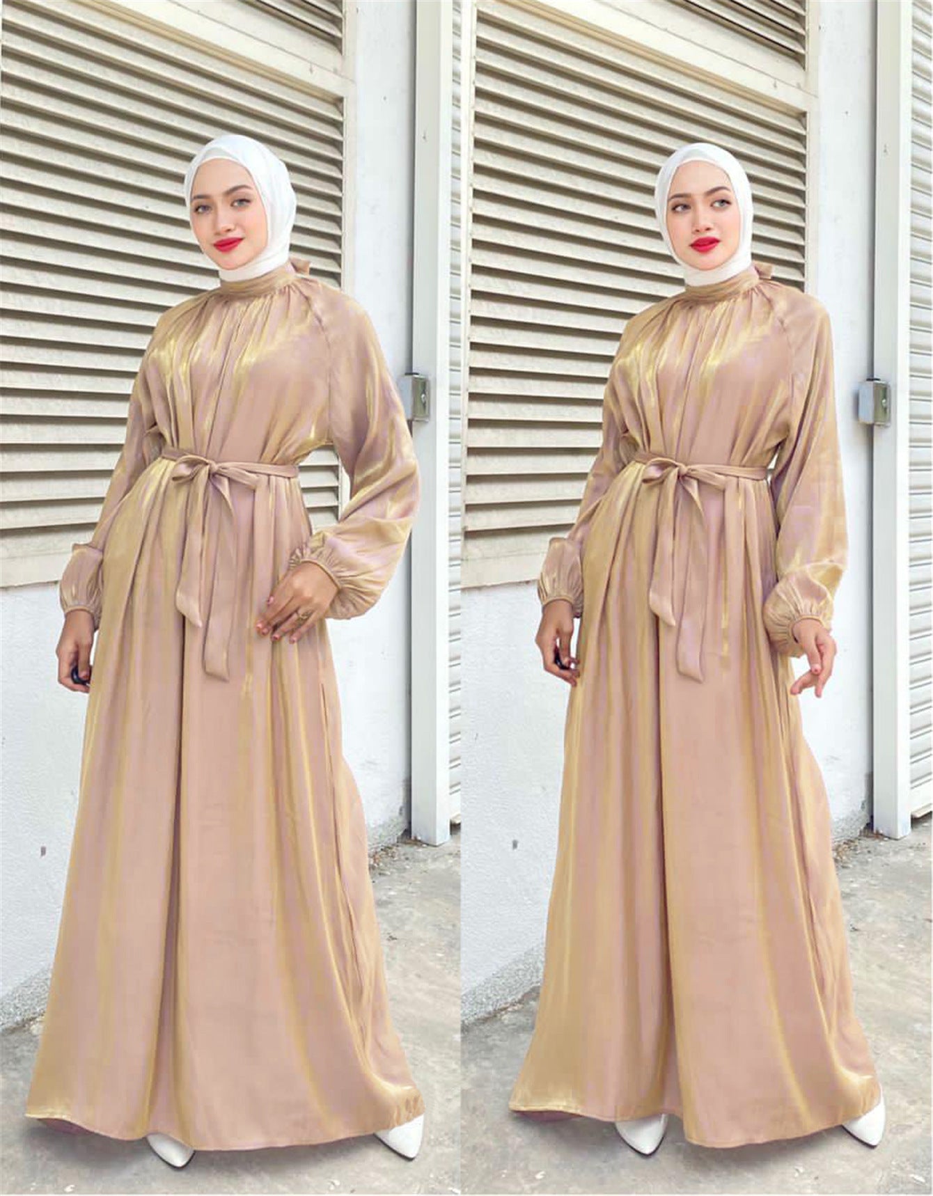 Street Wave Women Elegant Long Sleeve Dress With Waist Belt Flattering Flowing Silhouette