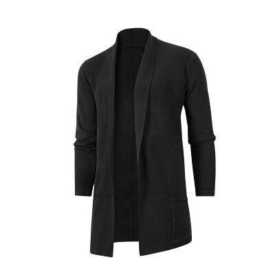 Mens Open Front Cardigan With Pockets Streetwave Cozy Layering Knitwear For Men Everyday