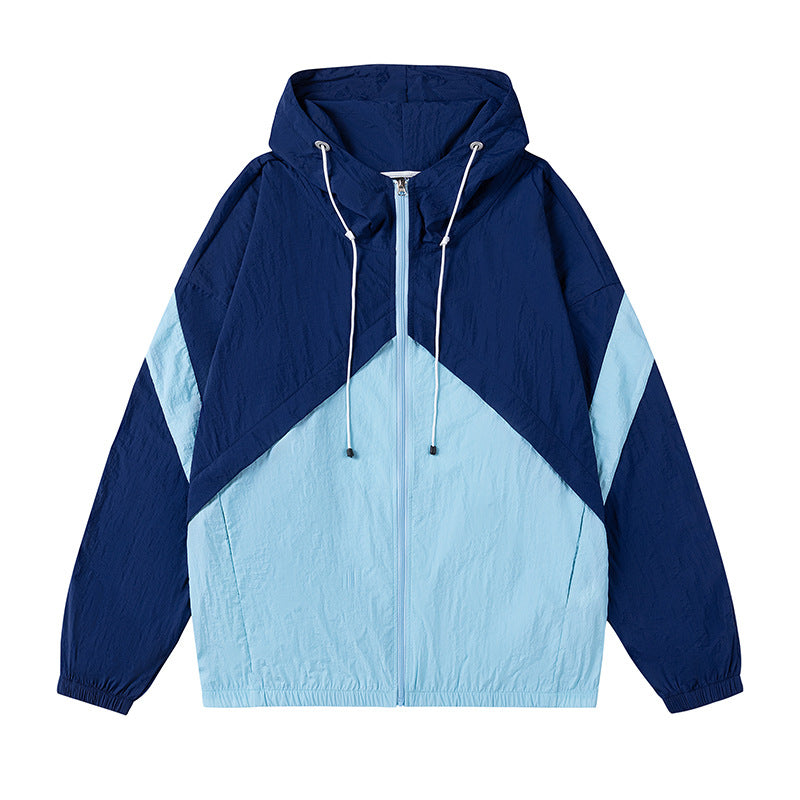 Street-Wave Men's Windbreaker Jacket With Adjustable Hood Reflective Details Lightweight Breathable Windproof