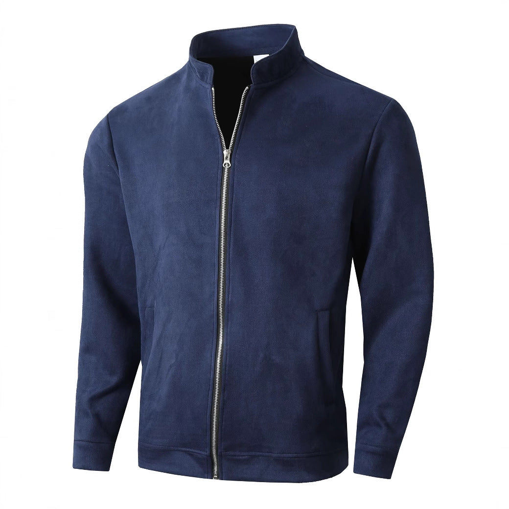 Street Wave Mens Fleece Jacket Stand Collar With Side Pockets Premium Warmth For Men