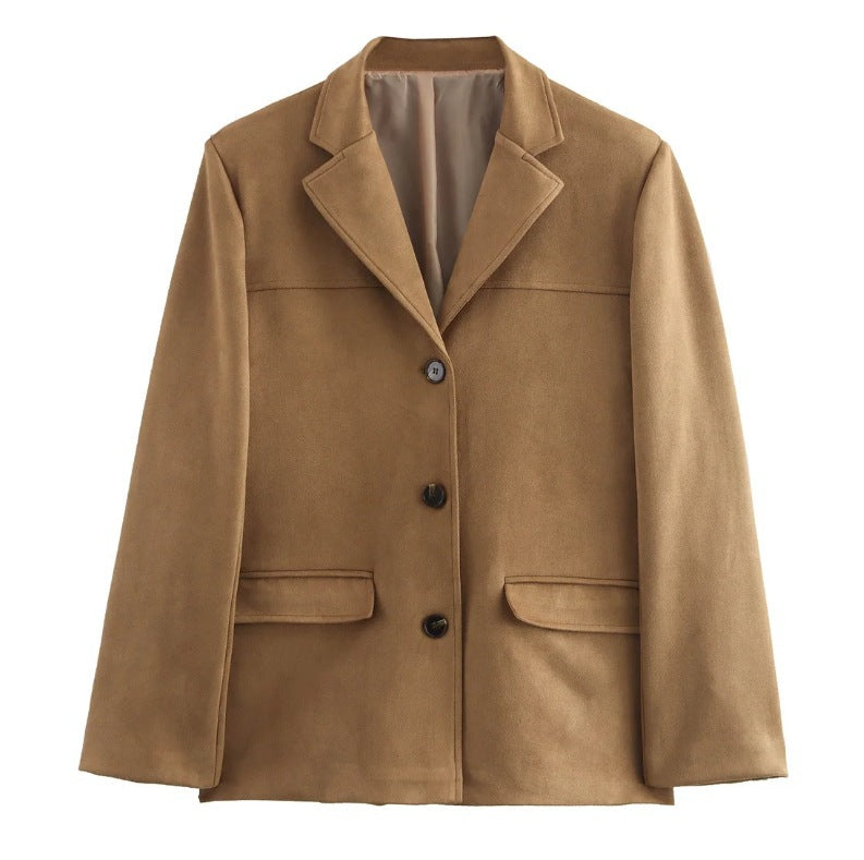Womens Transitional Jacket Street-wave Chic Suede Look Coat For Women Must-Have Today