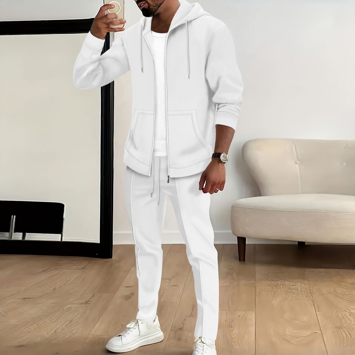 Street-wave Men's Zip Hoodie Tracksuit Set Premium Comfortable Activewear For Men
