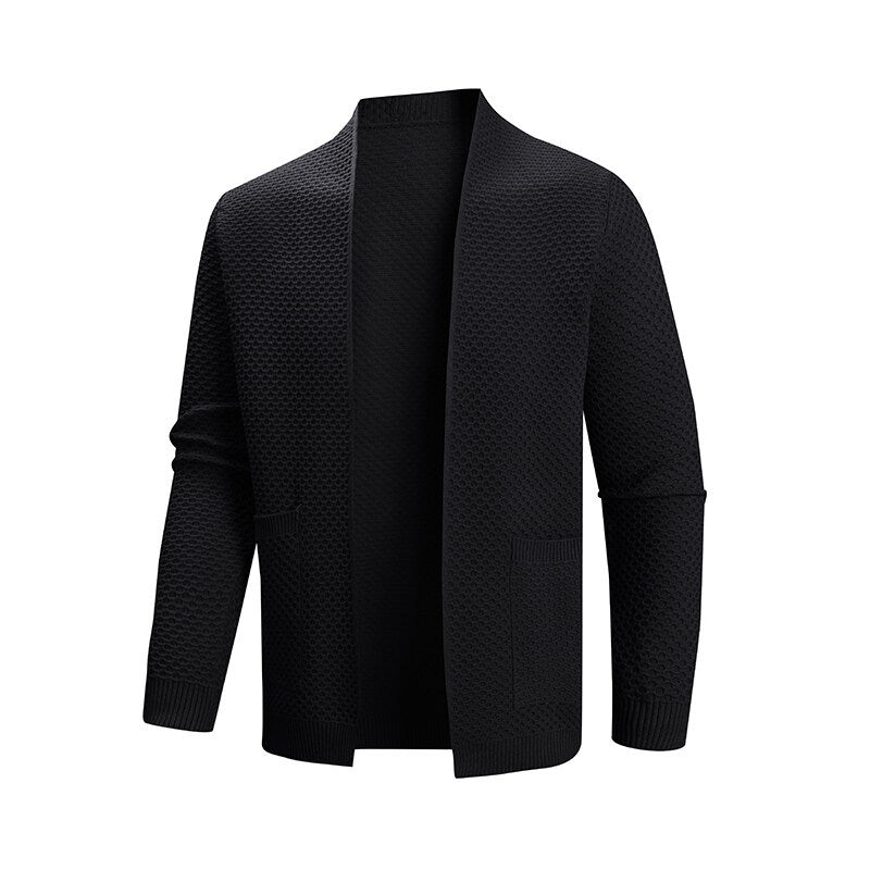 Streetwave Premium Mens Cardigan With Modern Textured Pattern And Practical Pockets For Men
