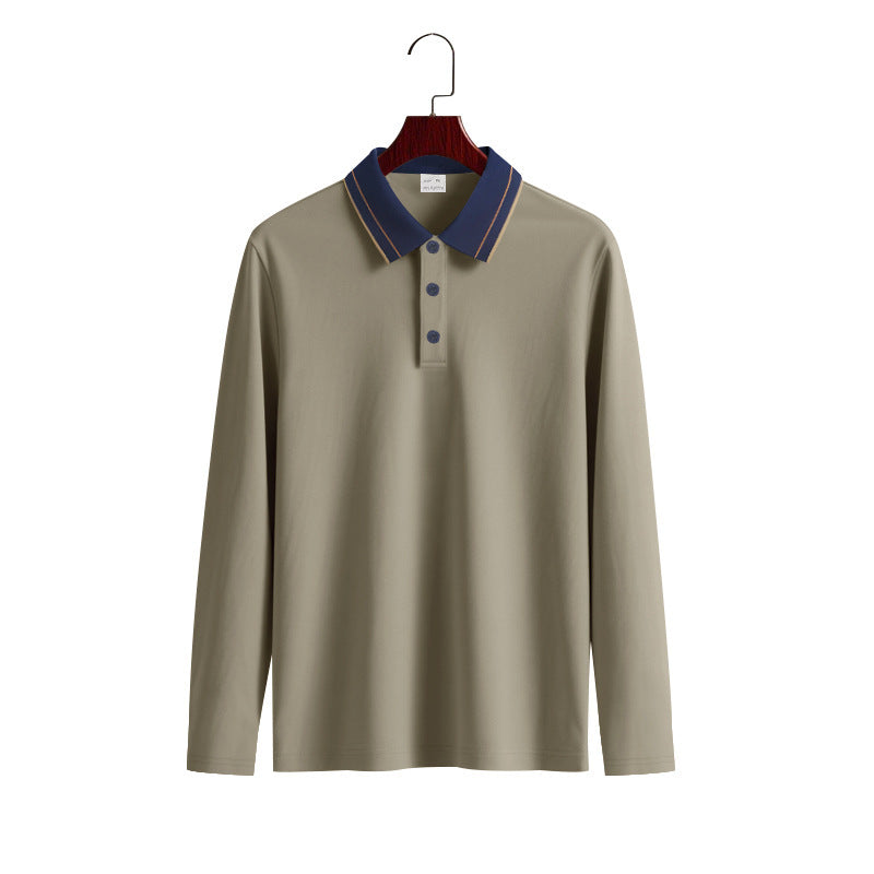 Street-wave Men's Long Sleeve Polo Shirt in Soft Cotton Blend With Structured Collar For Versatile Everyday Wear