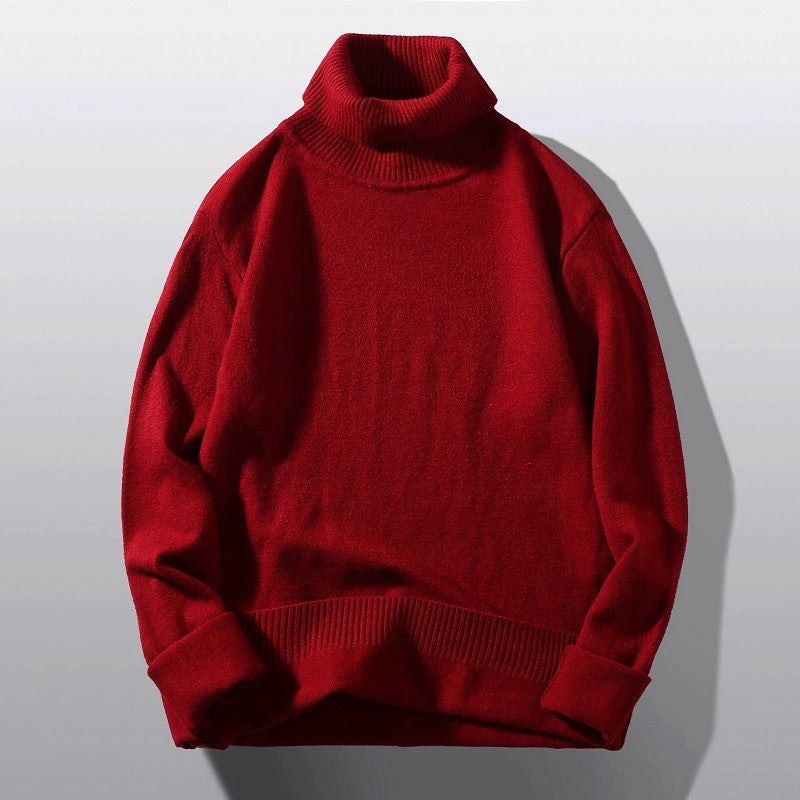 Street-wave Mens Turtleneck Sweater Comfortable Warm Cotton Blend Cozy Fit For Men