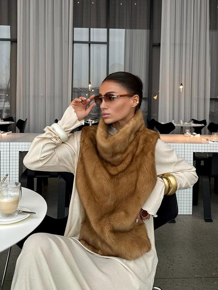 Street Wave Faux Fur Wrap Scarf for Women With Plush Warmth and Elegant Look Luxurious Gift Idea for Winter