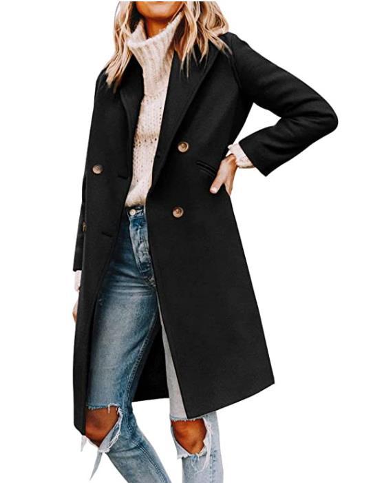 Street-Wave Ladies Double Button Coat Elegant Yet Casual Outerwear For Everyday Style
