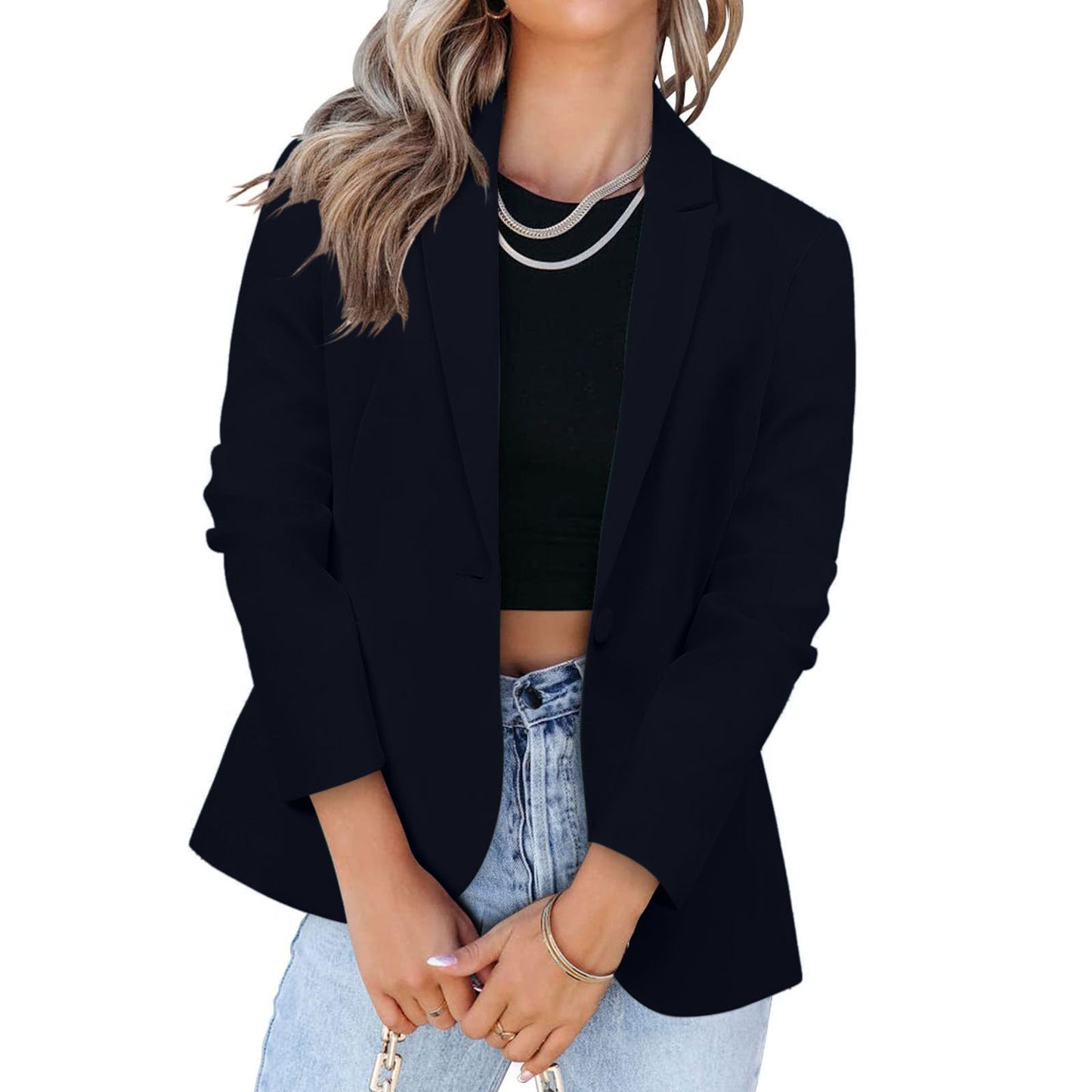 Street-wave Women's Elegant Blazer With Modern Cut And Practical Pockets For A Polished Look