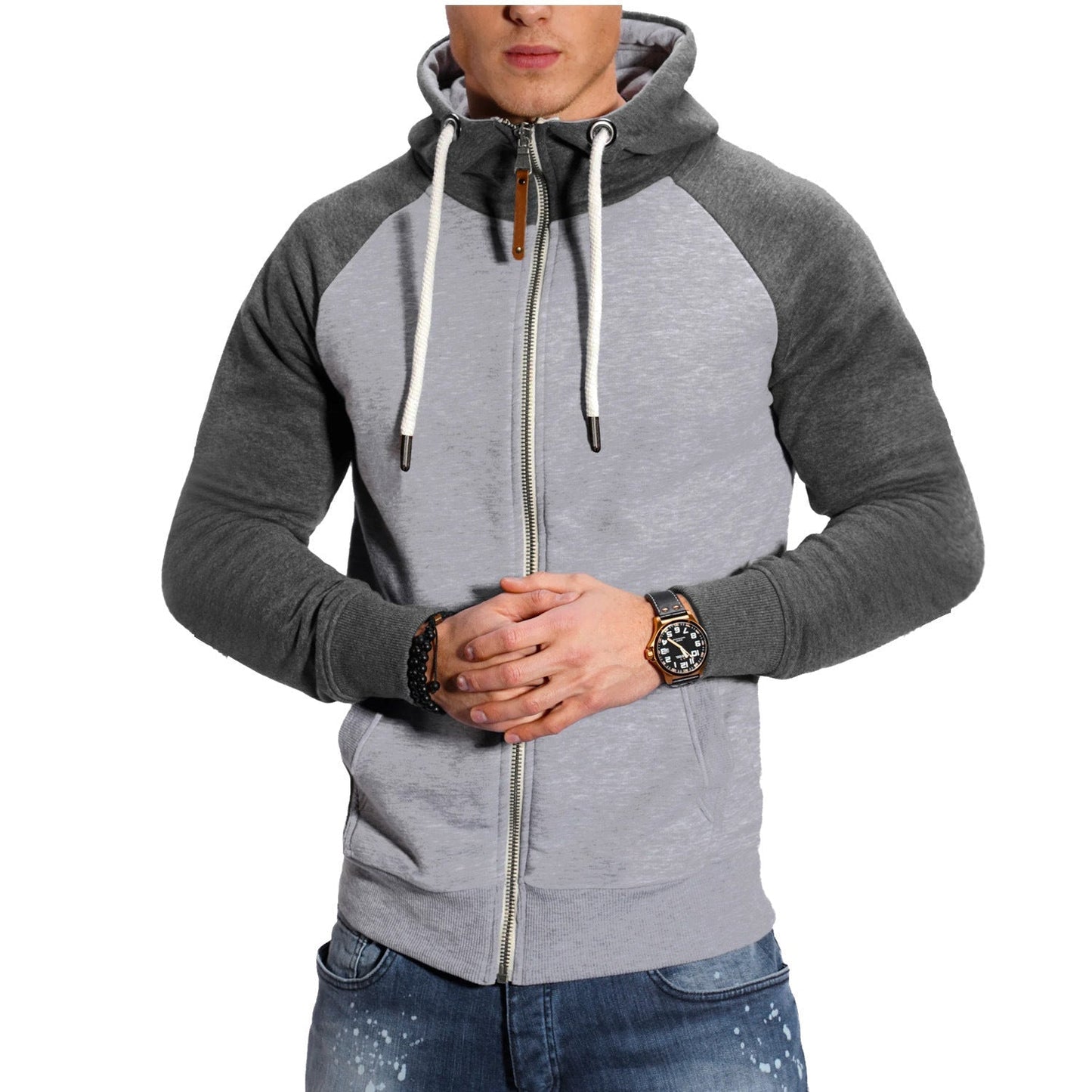 Street-Wave Men's Hooded Zip Hoodie With Premium Zipper Refined Style For Style Conscious Men