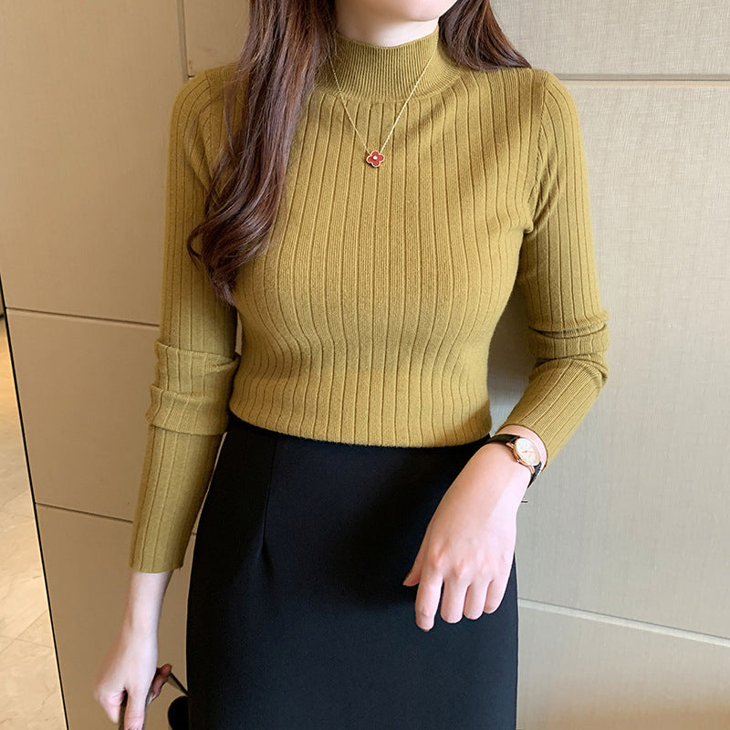 Street-Wave Ribbed Turtleneck Top Unisex Cozy Knit Warmth