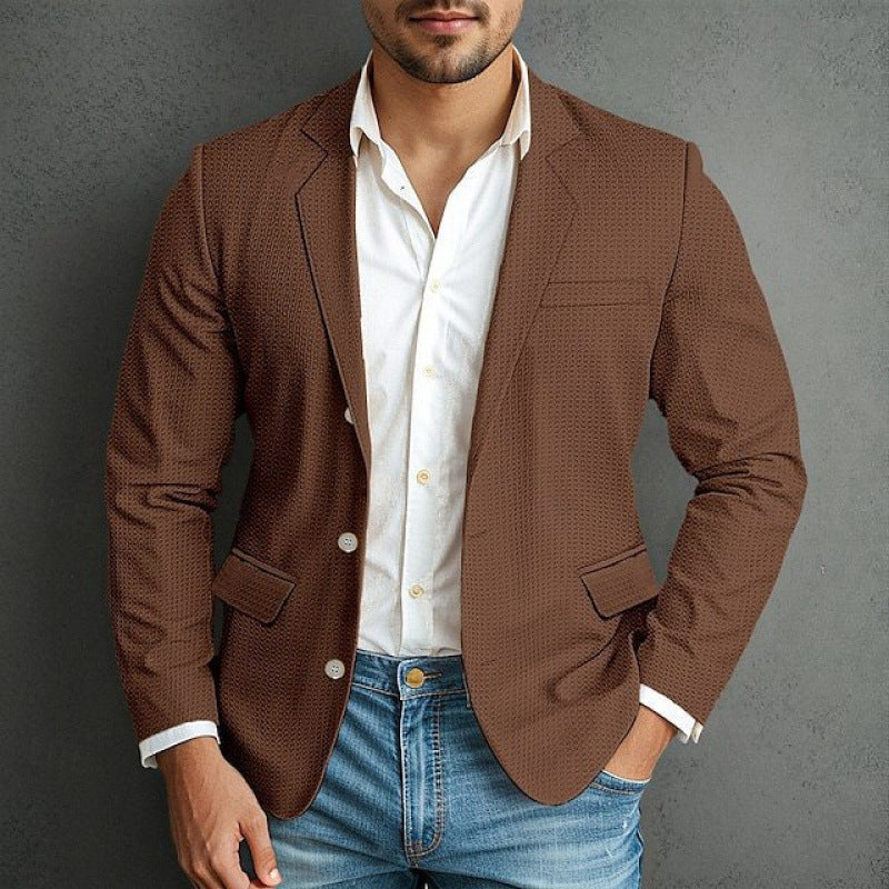Street-Wave Men's Structured Blazer With Practical Pockets For Modern Dressy Style