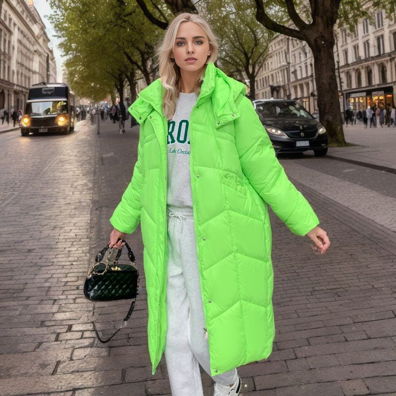 Street-wave Women's Long Insulated Puffer Jacket With Oversized Fit And Practical Pockets
