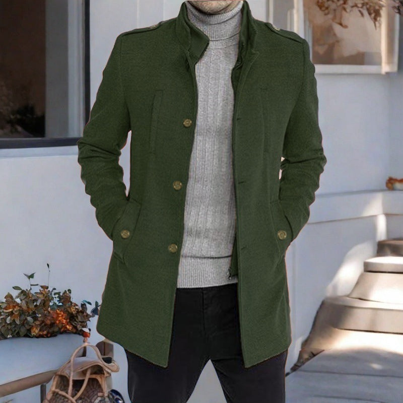 Mens Midweight Casual Coat With Stand Collar By Streetwave For Formal And Casual Wear