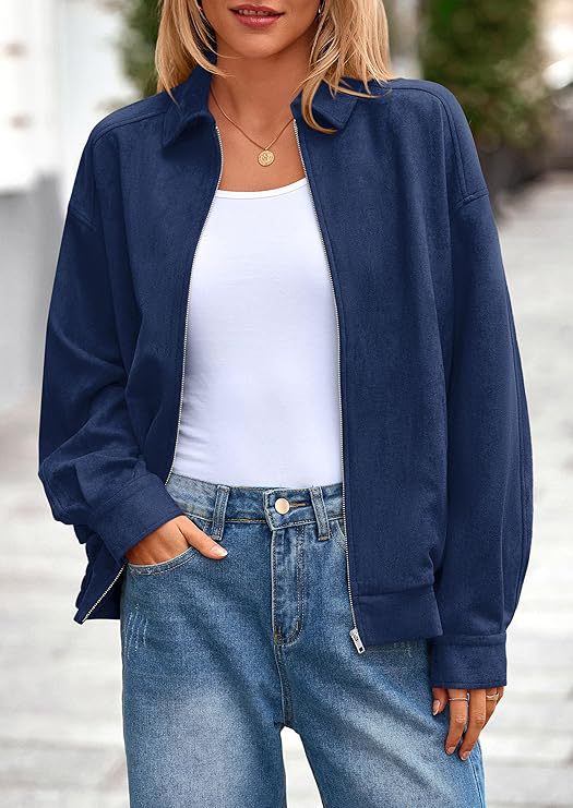 Street-wave Womens Casual Transitional Jacket With High Collar Zipper Versatile Everyday Wear