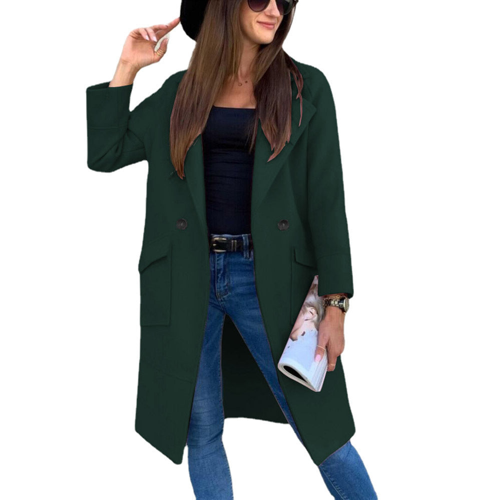 Street-Wave Women's Oversized Coat With Modern Pockets And Elegant Lapel For Everyday Wear