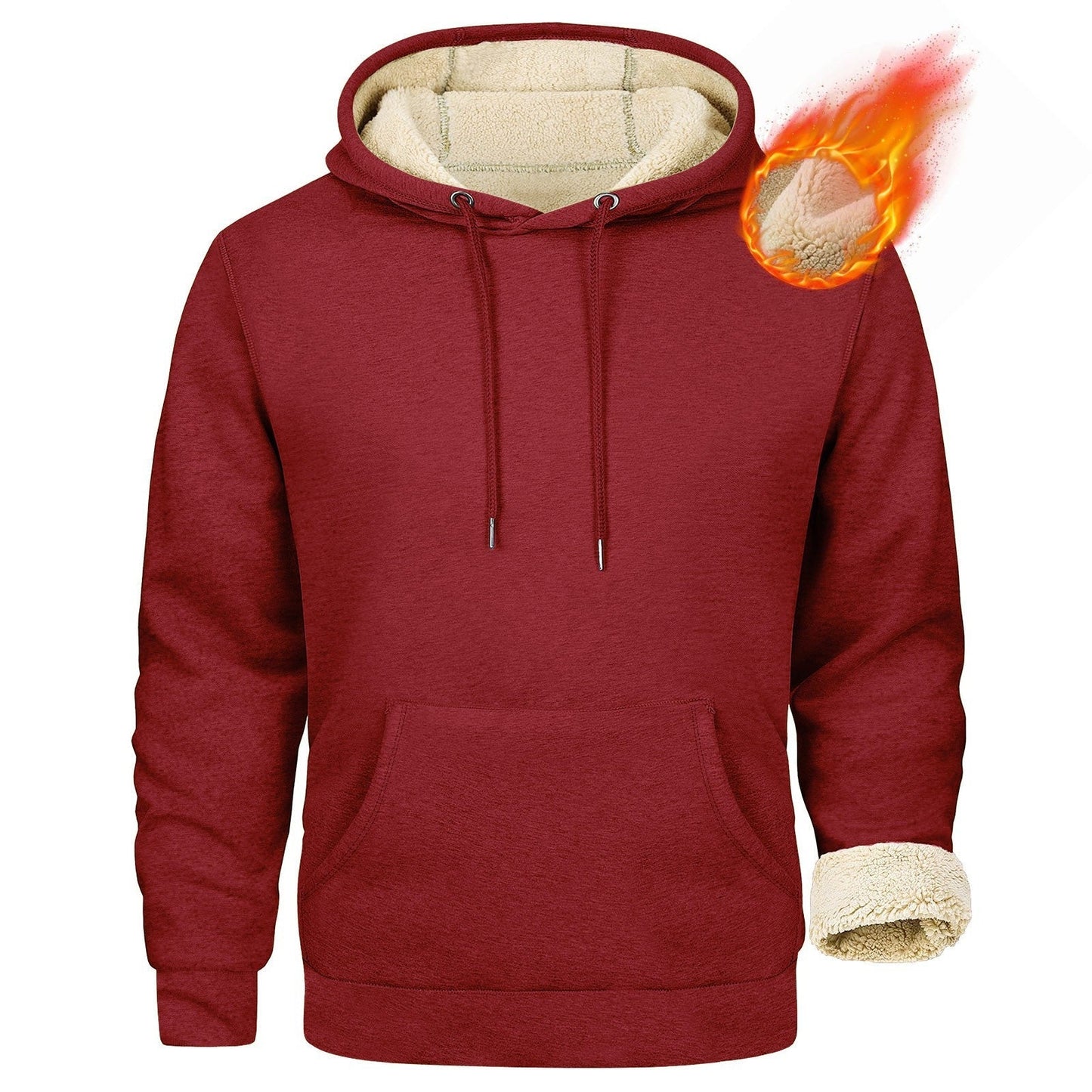 Street Wave Mens Fleece Hoodie With Cozy Sherpa Lining For Cold Weather Comfort All Day Warmth