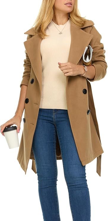 Street Wave Womens Trench Coat With Asymmetrical Hem And Wide Collar For Chic City Style
