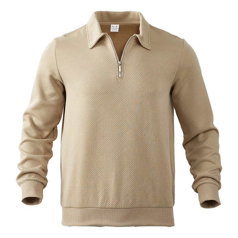 Street Wave Mens Fleece Pullover With Structured Texture For Men And Modern Contrast Details