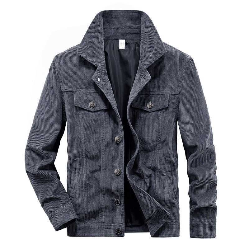 Street-wave Corduroy Jacket For Men Slim Fit Lightweight Versatile Urban Essential