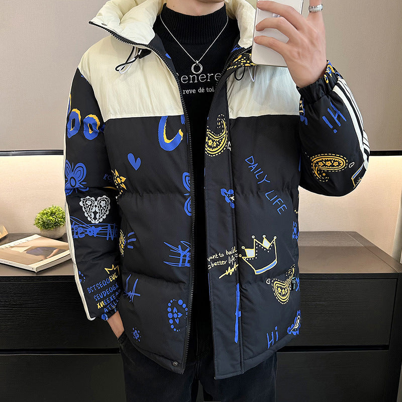 Street-Wave Mens Puffer Jacket With Adjustable Hood Warmth Windproof Premium Outerwear For Men