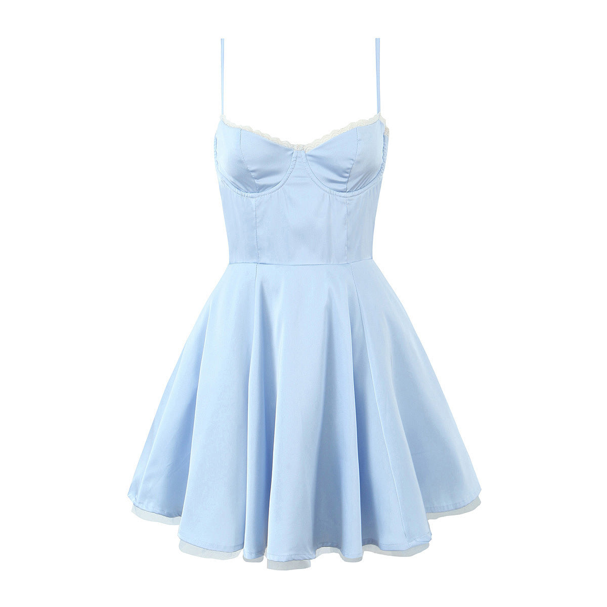 Street-wave Womens A Line Lace Dress With Plunge Neckline And Adjustable Straps For Elegant Evening Occasions