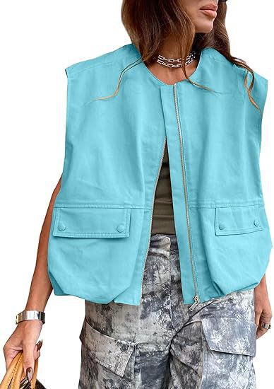 Streetwave Womens Breathable Utility Vest For Transitional Weather Versatile Chic Outerwear