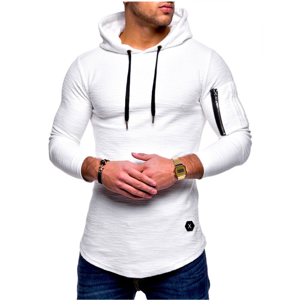 Street-wave Mens Zip Hoodie With Sleeve Zip Pocket Premium Comfort And Style For Active Men