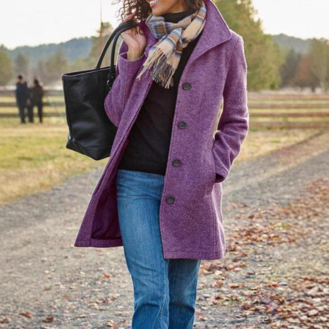 Street Wave Womens Elegant Wool Coat For Women With Breathable Soft Fabric And Timeless Comfort