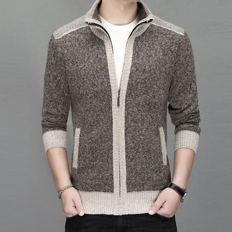 Mens Cardigan With Zipper And High Collar Streetwave Knit Jacket For Men Versatile Everyday Wear