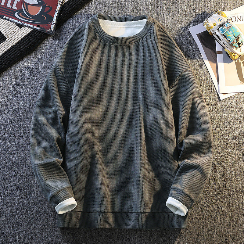 Street-Wave Ribbed Sweatshirt For Women With Comfortable Relaxed Fit For Everyday Casual Wear
