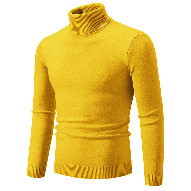 Street-Wave Men's Elegant Fine Cotton Turtleneck Sweater Slim Fit Soft Comfort Everyday Wear