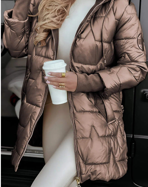 Streetwave Women Quilted Hooded Jacket With Integrated Hood Warmth And Style For Modern Women