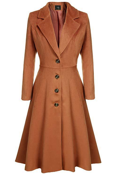 Streetwave Premium Womens Elegant Wool Coat With Tailored Fit Long Sleeves For Classic Winter
