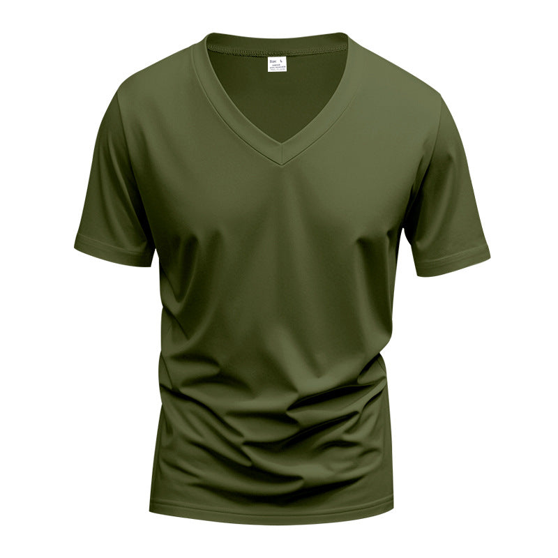 Street-Wave Men's V-Neck T-Shirt Breathable Cotton-Blend With Modern Cut For Active Wear