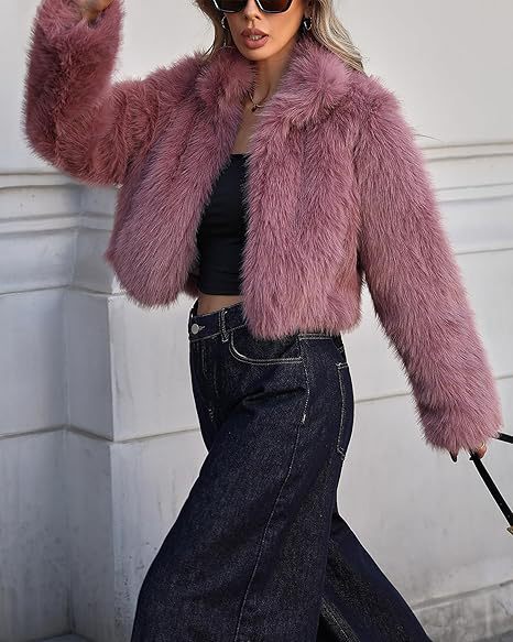 Street-wave Womens Short Faux Fur Jacket With Soft Fur For Elegant Silhouette And Cozy Warmth
