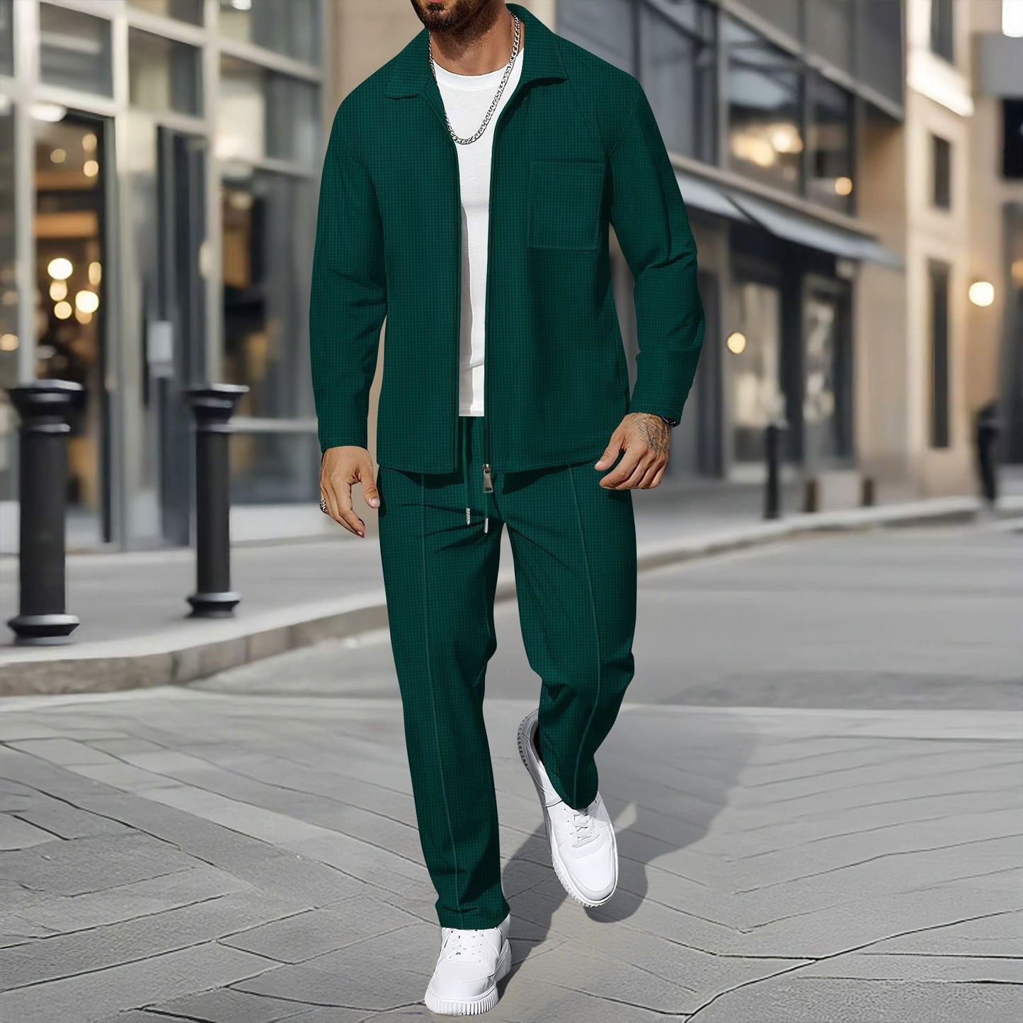 Street Wave Mens Casual Leisure Suit Set Breathable Comfort for Everyday Casual Wear