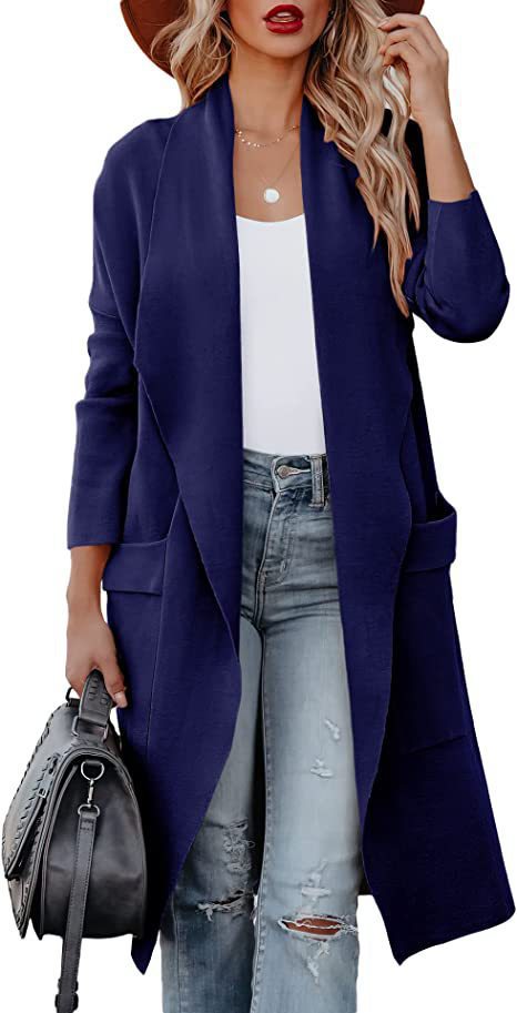 Street Wave Womens Cardigan With Pockets Long Sleeve Casual Everyday Comfort Versatile Layering
