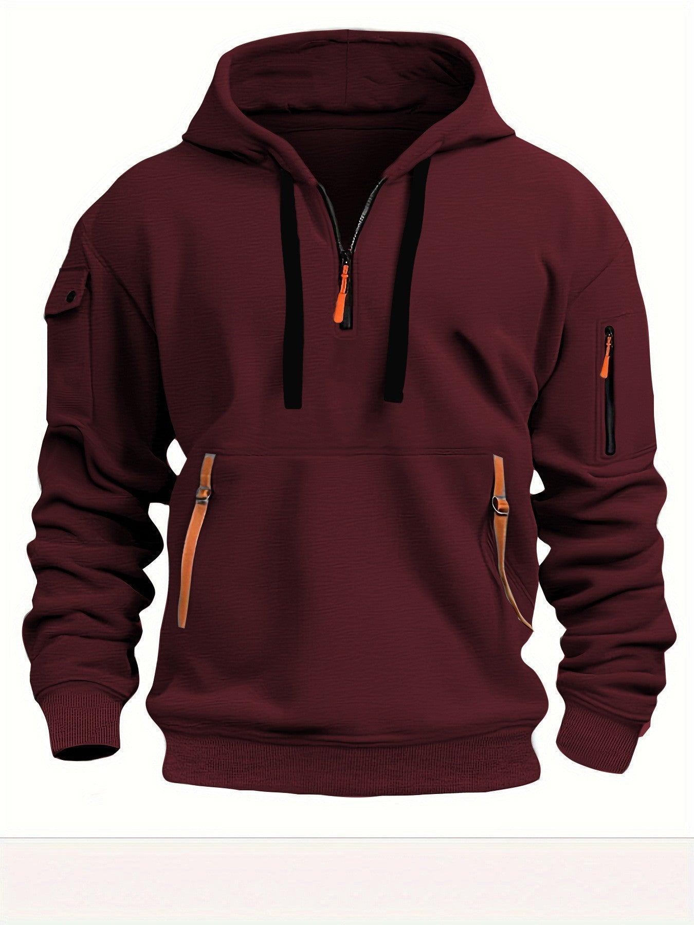 Mens Functional Hoodie Street-wave With Zippered Pockets For Active Men Comfort And Style