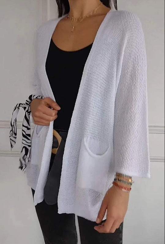 Street-Wave Women Open Front Casual Cardigan With Pockets, Effortless Chic Comfort For Everyday Wear