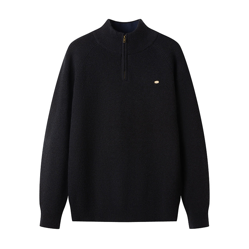 Street-wave Men's Half Zip Knit Sweater for Cozy Warmth and Modern Style Premium Knitwear