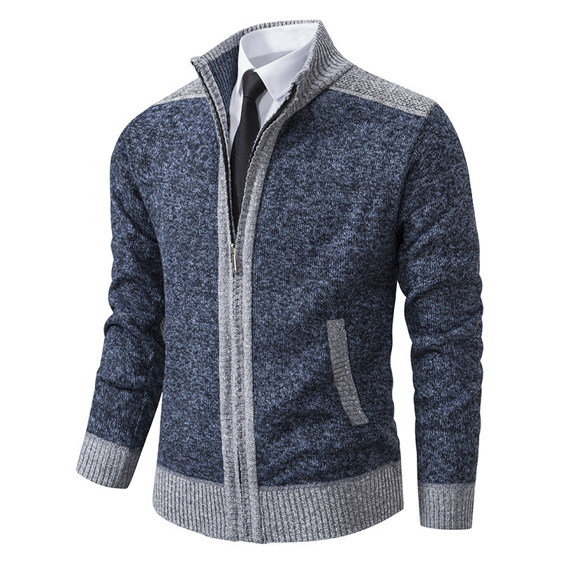 Mens Quilted Cardigan With High Collar And Practical Pockets Streetwave For Modern Men