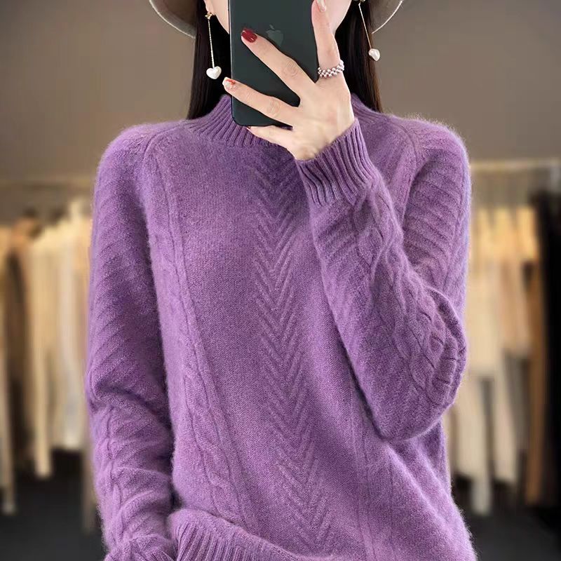 Streetwave Womens Chunky Cable Knit Sweater With Elegant Crew Neck For All Day Cozy Wear