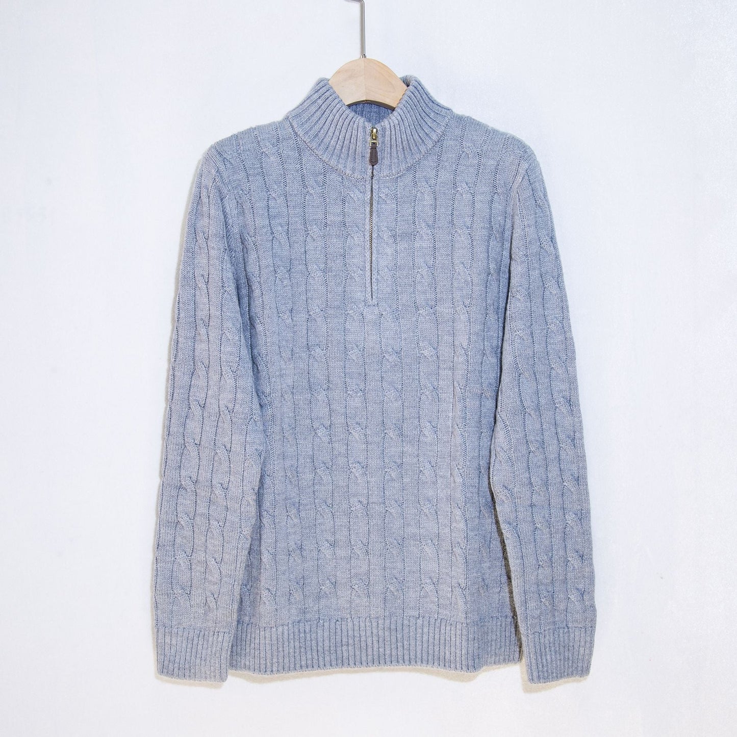 Street-wave Mens Cable Knit Half Zip Sweater Premium Warm Wool For Modern Gentlemen