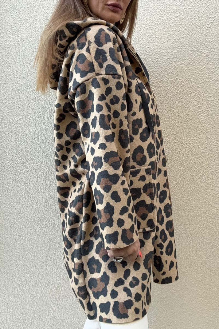 Street-Wave Leopard Print Hoodie Jacket For Women Chic Bold Statement Essential Outerwear
