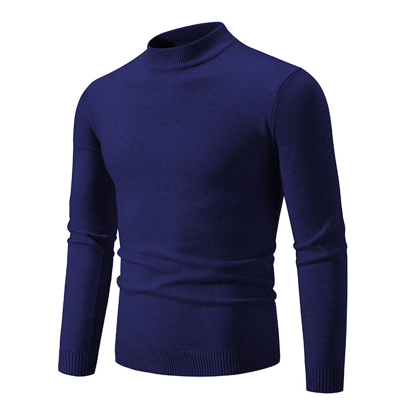 Streetwave Men's Fine Knit Sweater With High Collar And Elastic Cuffs Premium Breathable Cotton For Style Conscious Men