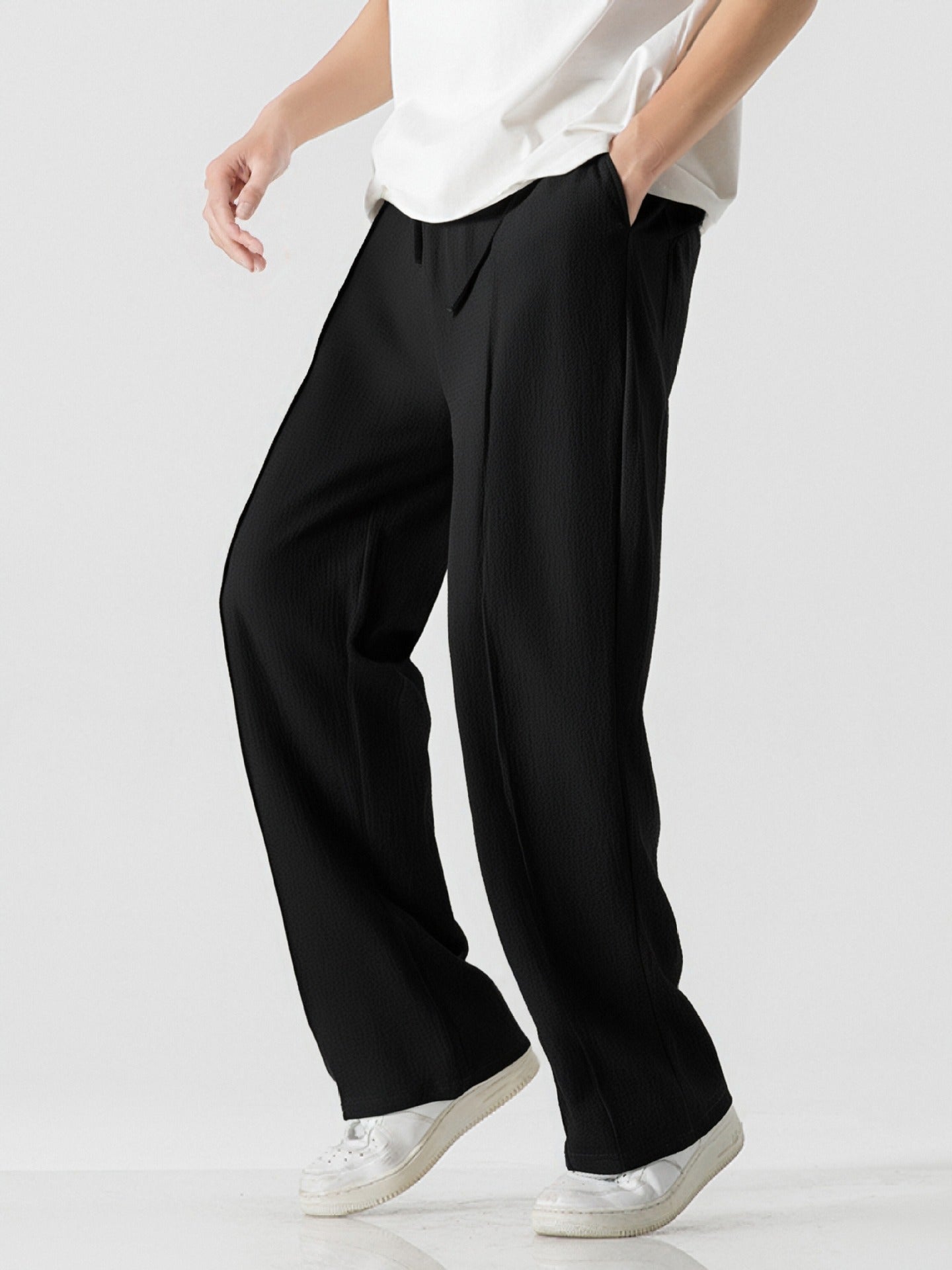 Mens Breathable Wide Leg Lounge Pants Street-Wave Elegant Comfort For Men All Day Wear