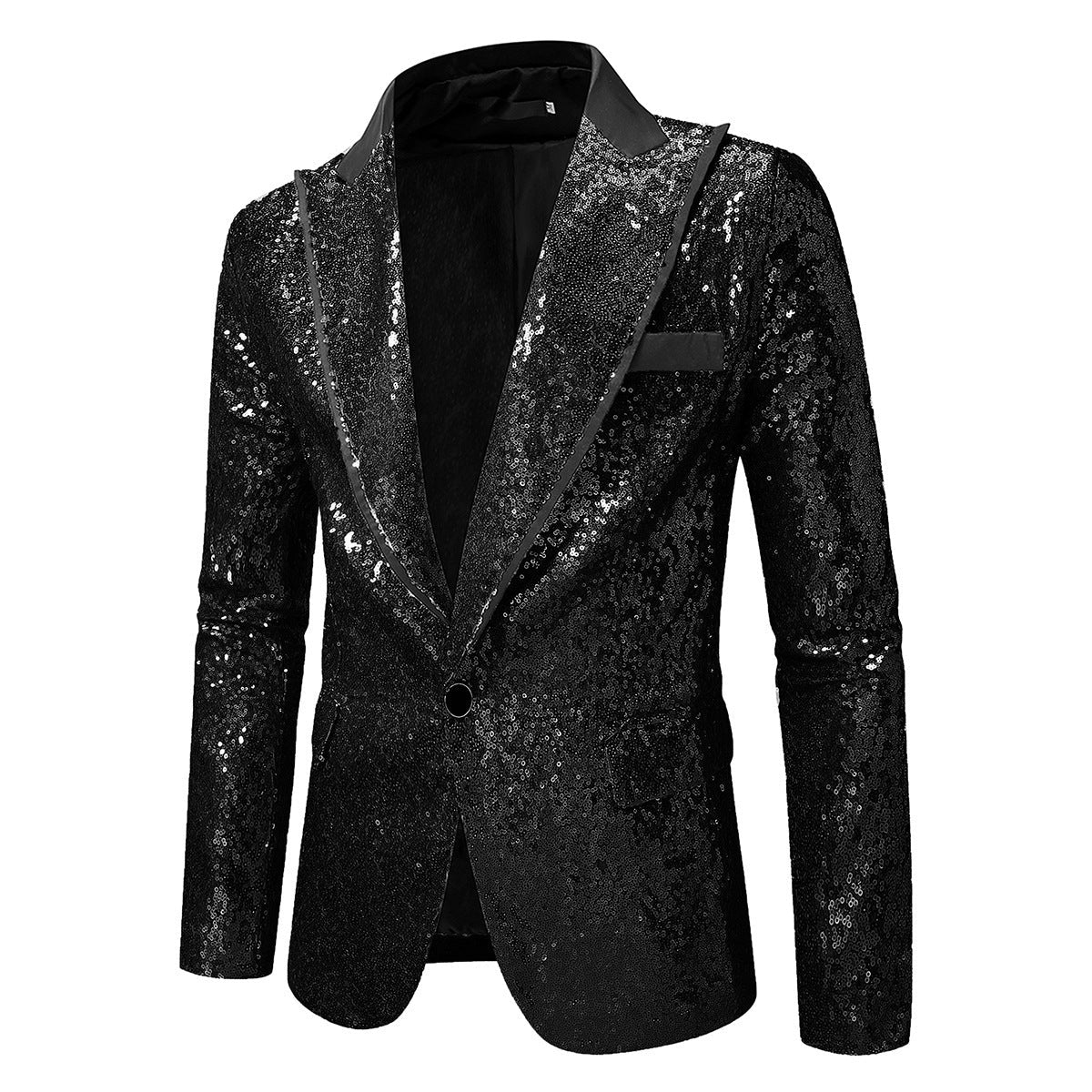Streetwave Glittering Satin Sequin Smoking Blazer For Men Luxurious Evening Event Glam