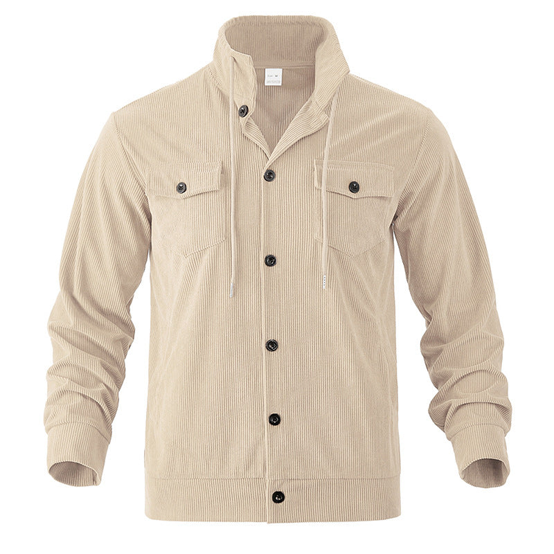 Street-Wave Men's Corduroy Jacket With Practical Chest Pockets For Versatile Everyday Style