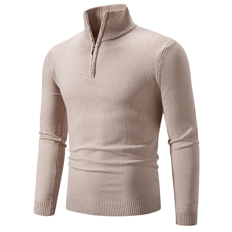 Street-Wave Men's Zip Neck Knit Pullover Sweater Soft Comfortable Half Zip Versatile For Casual And Office Wear